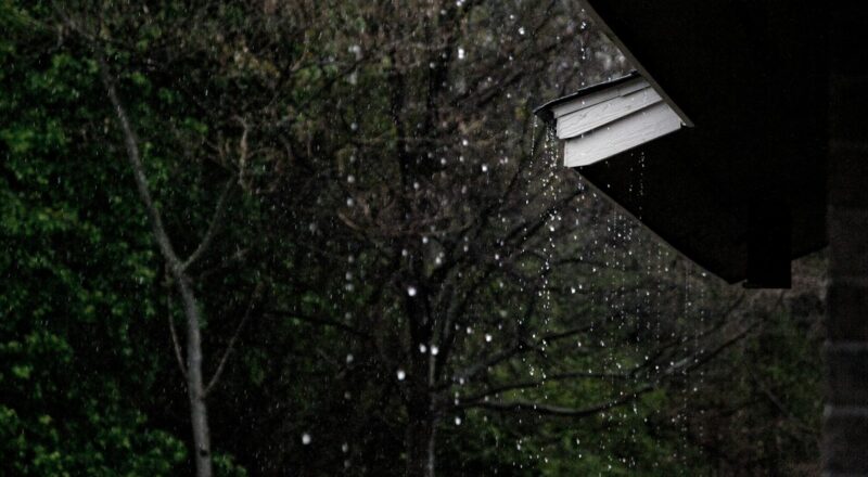 rain dropping from roof